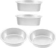 GREENADSCAPE 4pcs Non Stick Oval Cheesecake Mold Tray Aluminum Alloy Baking Pans for Tiramisu Chiffon Cakes for Weddings Christmas Valentine Day Celebrations