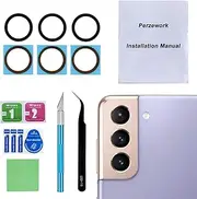 [Perzework] 2 Set Back Rear Camera Lens Glass Replacement for Samsung Galaxy S21 and S21 Plus with pre-Installed Adhesive and Reparing Toolkit