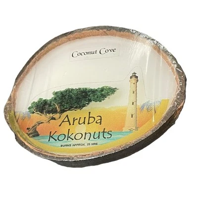 Koppes Kokonuts Kandles Candle Coconut Cove Shell Aruba 25 hr Burn Float Scented