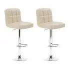 New Set of 2 PU Leather Bar Stools NOEL Kitchen Chairs Swivel Bar Stool Gas Lift