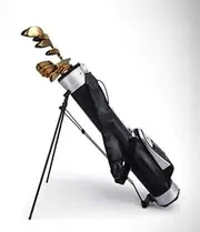 Golf Bag Golf Bag Light Spring Action Stand Padded Shoulder Strap Umbrella Holder Detachable Hood rain can Hold 9 Clubs-Black