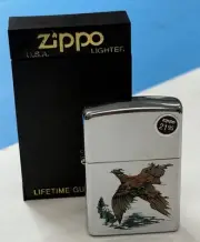 ZIPPO 1997 PHEASANT OUTDOOR SERIES POLISHED CHROME LIGHTER SEALED IN BOX X964