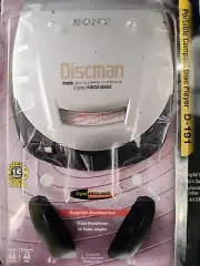 Sony Discman D-191 Silver Portable CD Player Walkman Digital Mega Bass