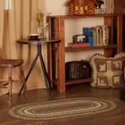 Accent Rug Tea Cabin Jute Rustic 27x48 Oval No Slip Striped Floor Mat VHC Brands