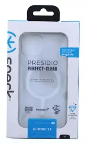 Speck Presidio Perfect-Clear phone case for iPhone 13