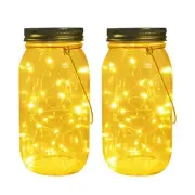 Solar Mason Jar Lights, Large Size Bigger Glass Mason Jar with 30 LEDs Fairy ...