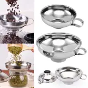1/2 Pack Stainless Steel Wide Mouth Jam Jar Funnels Canning Funnel with Handle