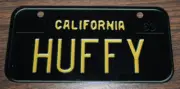 California HUFFY Novelty Aluminum Bicycle License Plate 6" x 3" - FLAT Aluminum