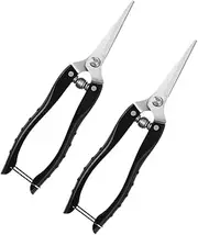 Angoily 2pcs Garden Pruning Scissors Gardening Scissor for Flowers and Small Plants Garden Clippers Non-slip Handle Durable for Bonsai and Plant Maintenance