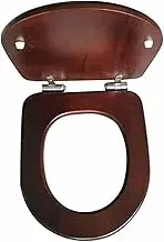Wood Elongated Toilet Seat,Quietly Close Quick Toilet Lid,Elongated Toilet Seats for Standard Toilets, Easy to Clean Toilet Cover(U-Type)