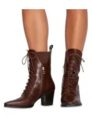 [Belle & Bloom] Jumping Ship Laced Boot in Chocolate