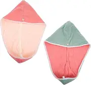 BESPORTBLE 2pcs Hair Drying Cap Quick Drying Turban Towels for Long Hair Exceptional Absorbency Comfortable Head Stylish Bath Essentials
