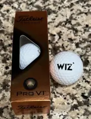 New Titleist PRO V1 Golf Balls WIZ Logo Balls 1 Sleeve, 3 Balls