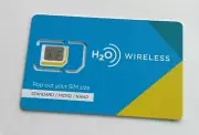 H2O Wireless Unlimited 5G Data/Minutes/Text AT&T 3 Months Included + SIM Card