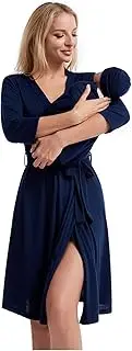 [Galabloomer] Maternity Robe and Baby Receiving Blanket,Matching Mommy Labor Delivery Robe and Swaddle Set