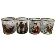 Williams Sonoma Glassware Twas The Night Collection NIB Set Of 4 Christmas