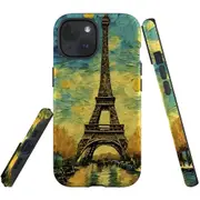 For iPhone 15 Plus Tough Protective Cover, Eiffel Tower Painting