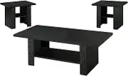 Coaster 3 Piece Occasional Table Set in Black Finish