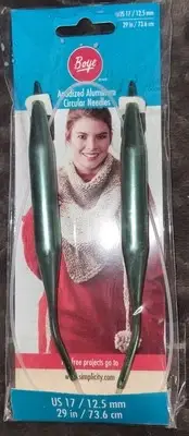 NEW Boye US 17 29” Anodized Aluminum Circular Knitting Needles Green