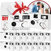 Kanayu 14 Packs DIY Disposable Cameras Bulk, White Single Use Camera with 35mm Iso 400 Film Bright Flash for Weddings, Baby Showers, Birthday Parties Anniversary Events, Easy to Use, Vintage