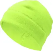[X AUTOHAUX] Cycling Hat Keep Warm Ear Protection Hard Hat Liner Polar Fleece Fabric Green 27x18cm One Size 1 Pcs