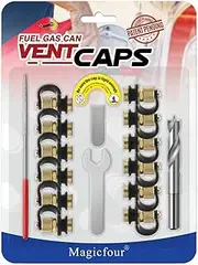 Magicfour Fuel Gas Can Vent Caps and Kits With Lanyard-Attached Cap for Tank, Water Jug - Allows Faster Flowing (New Upgrade) (12)