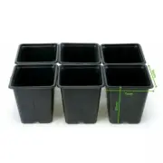 24x Garden Planter Pot Seed Square Pots Plant Nursery Soft Plastic -11cm x 12cm