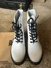 Dr. Martens Women’s 1460 Softy T Size 8 White Leather Boots • 8 Eye Lace Up