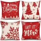 Square Pillow Covers Merry Christmas Cushion Case New Throw Pillow Cover