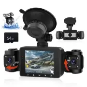4 Channel Dash Cam Front and Rear Inside 360° View, Dash Camera for Cars, Car...