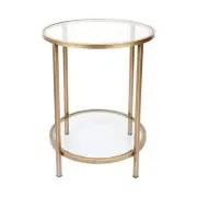 Cafe Lighting & Living Cocktail Glass Round Side Table (Antique Gold) - 50cm x 6