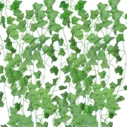 24Pack 158ft Fake Leaves, Artificial Ivy Garland Artificial Leaf String, Green