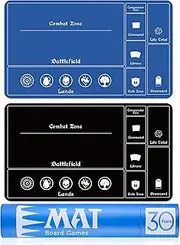 Biouai MTG Playmat Stitched with Magic Zones, Game Mats Tabletop 24x14 inch for MTG/TCG Card Battles Commander Deck Gaming Desk Mat Duel Mat Card Gameplay Mats for Beginner (Black & Blue)