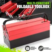 21" 3-Level Metal Foldable 5-Drawer Storage Tool Organizer Box Multifunction Red