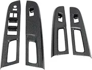 XEDLAMP Car Carbon Fiber Window Glass Lift Button Trim Switch Cover Door Armrest Panel, for Subaru, WRX/WRX STI 2015-2020 RHD Car Window Switch Decoration