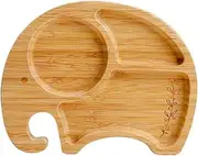 Fruusv Divided Plates with Suction, Wooden Divided Feeding Plates, Animal Shape Feeding Plates, Suction Plates for Kids, Kids Divided Plates, Great for School, Picnics, or Outdoor Camping Adventures