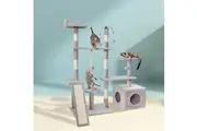 i.Pet Cat Tree 135cm Tower Scratching Post Scratcher Wood Condo House Toys Grey