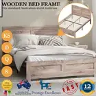 Queen Double King Single Size Wooden Bed Frame Contemporary Light Oak +Headboard