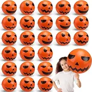 Wettarn 24 Pcs Pumpkin Beach Balls for Kids - Halloween Inflatable Jack O Lantern Party Decoration Blow up Props Toy for Classroom School Carnival Prizes Decor
