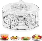 WJnflQN Ice Chilled Serving Tray,Rotating Snack Tray | Food Storage Dish for Vegetable Fruit Snack, Clear Dessert Platter