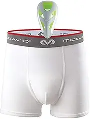 [McDavid] Boys' Boxer Brief Shorts with FlexCup Athletic Protection, Moisture Wicking & Cooling, Youth Sizes