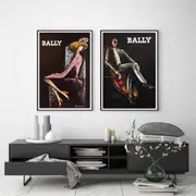 Canvas Framed Bally Man & Woman 2 sets Wall Art Home Decor