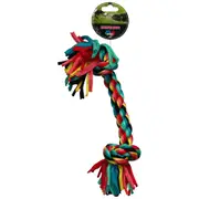 Paw Play 36cm Stretch Bone Rope Cotton Knots/Braided Teeth Clean Tug War Dog Toy