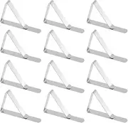 Stainless Steel Tablecloth Clips, 12Pcs 4.5cm Adjustable Cover Clamps Table Cloth Holders for Dinners Picnic Party
