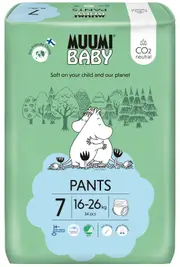 Muumi Nappy Pants Size 7 XL 16-26kg Pack of 34