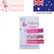 Peppa Pig on Pink Everyday Non Slip Hair Clip Set x 3 Baby Toddler Hair Girl Acc