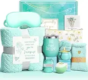 Happy Birthday Gifts for Women Self Care Gift, Relaxing Care Package Get Well Soon Spa Gift Basket with Luxury Blanket, Mothers Day, Brithday Gifts for Mom Her Friend Sister Wife