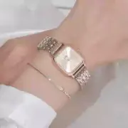 Popular Women Square Roman Steel Belt Quartz Watch Bracelet Set