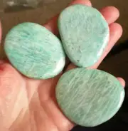 Amazonite - 3 Flat Palmstones sc921j