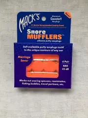 Mack's SNORE MUFFLERS EARPLUGS Snoring 6 Pair Shoot Nascar Sleep Comfort 2866